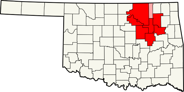 Map highlighting Tulsa Metropolitan Area
